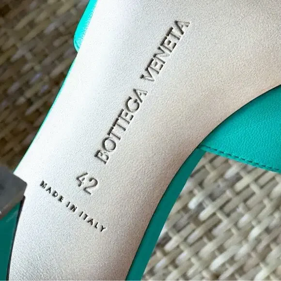 Bottega Veneta Stretch Lounge Nappa Leather Square Open Toe Heel Sandals Size 42 - Picture 8 of 10